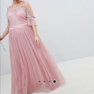 Asos curve pink tulle gown dress FINAL PRICE